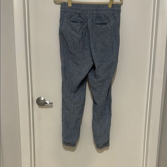 Athleta Casual Blue Denim Linen Jogger Pants size 6 - Picture 10 of 13